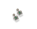 Oxidised Green Stone Heritage Drop Earrings