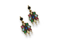 Navratna Bloom Pearl Drop Earrings