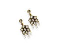 Ivory Kundan Pearl Drop Earrings