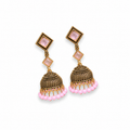 Antique Pink Stone Jhumka