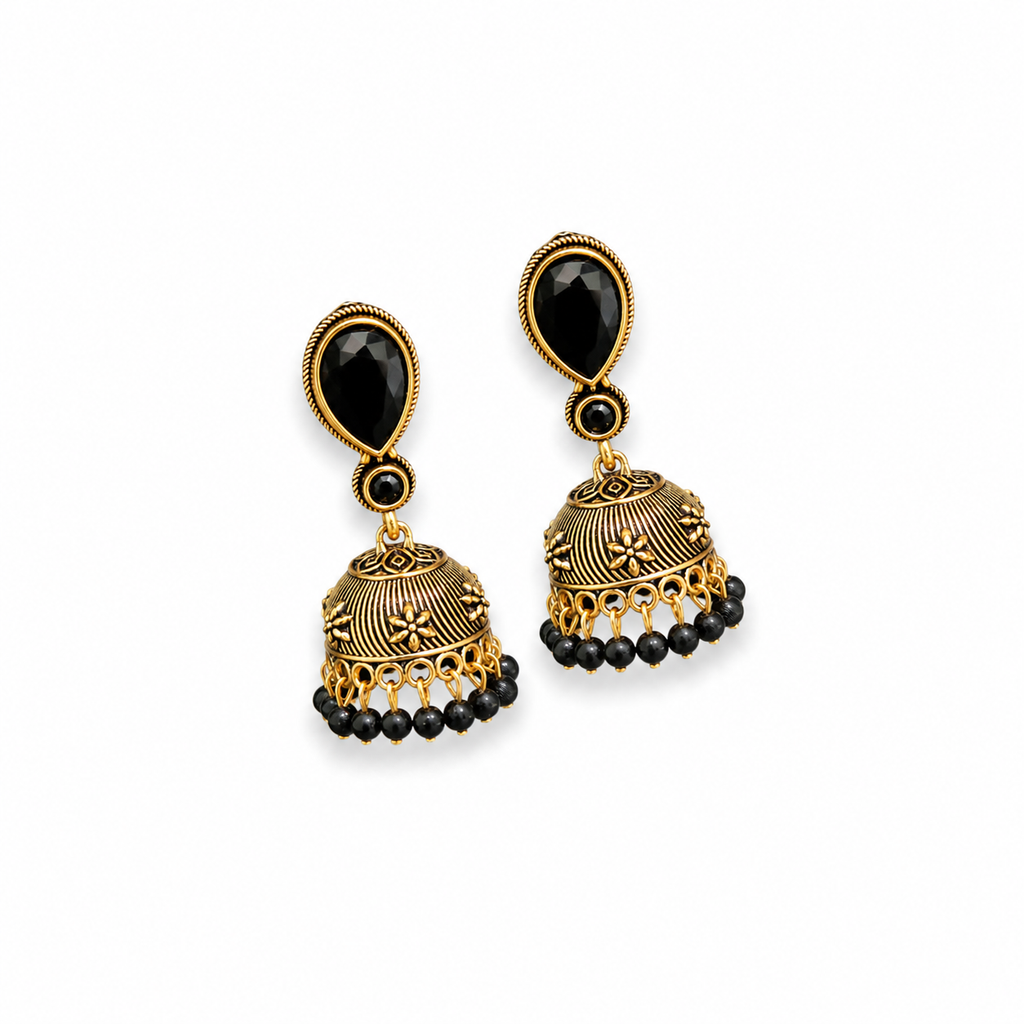 Black Stone Jhumka