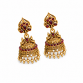 Antique Temple Ruby Jhumka Earrings