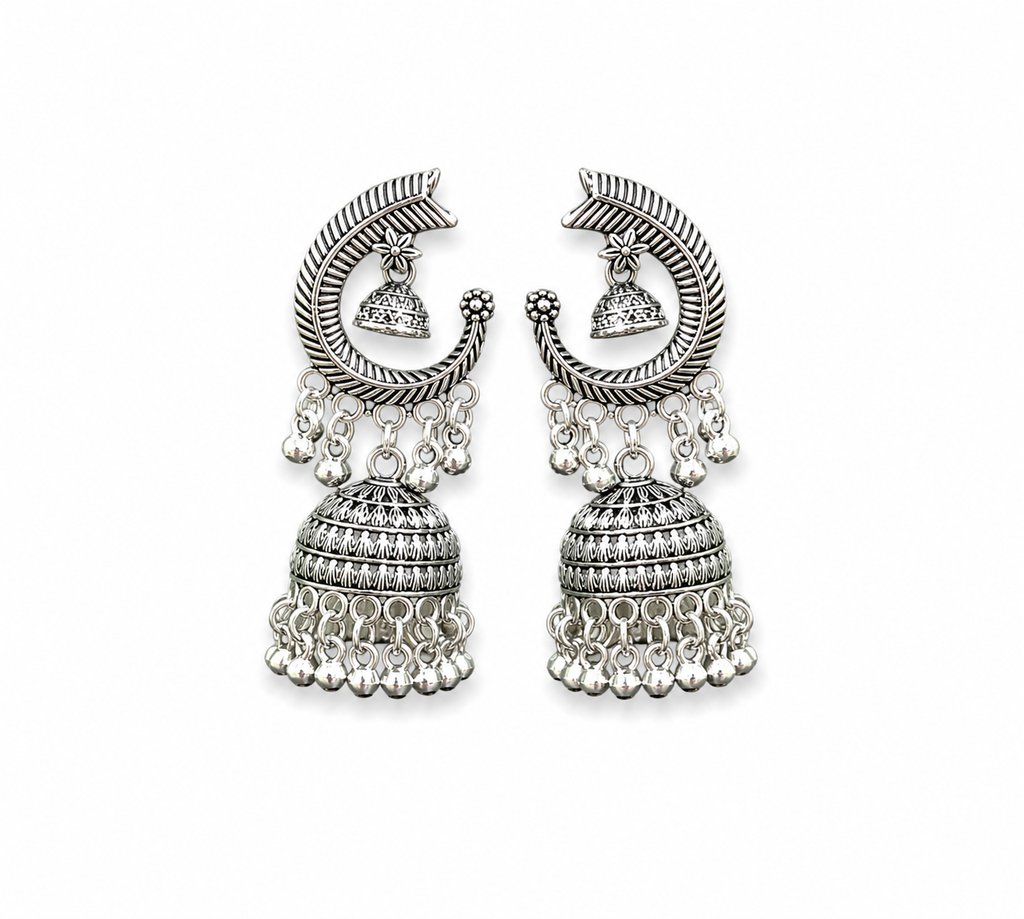 Oxidised Silver Jhumka