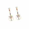 Pastel Bloom Circle Drop Earring