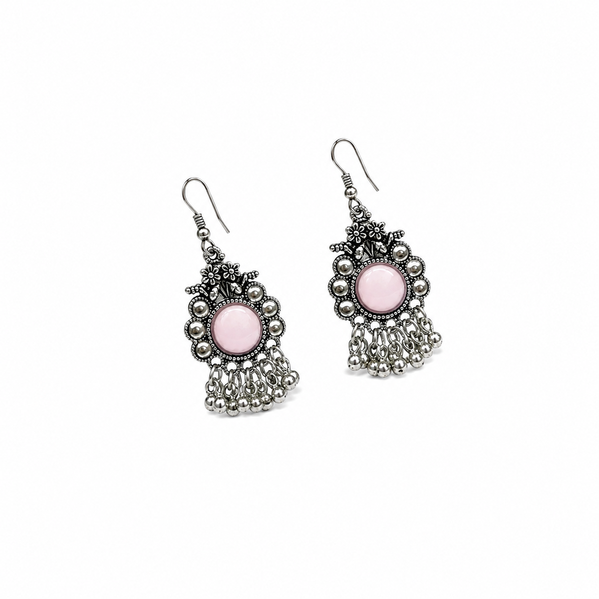 Blush Oxidised Hoop Earrings