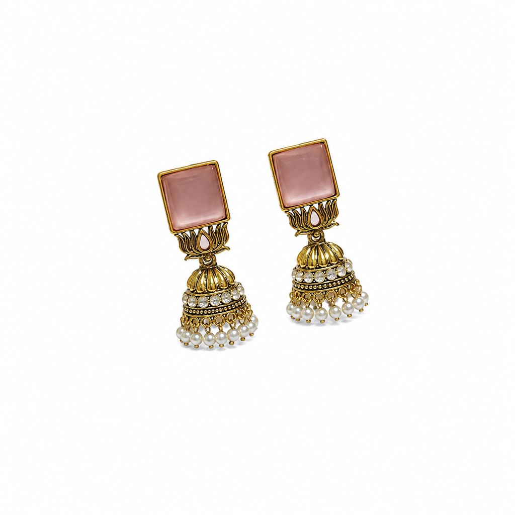 Rose Quartz Jhumka