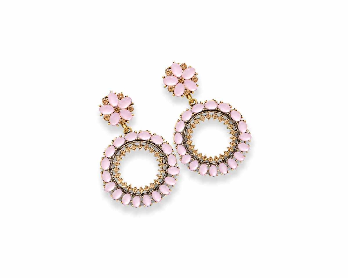 Blush Bloom Pink Stone Earrings