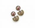 Antique Red Stone Ethnic Dangler Earrings
