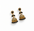 Black Stone Antique Gold Jhumka