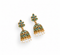 Peacock Green Antique Gold Jhumka