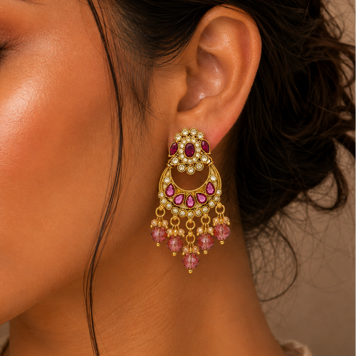Amethyst Radiance Chandbali