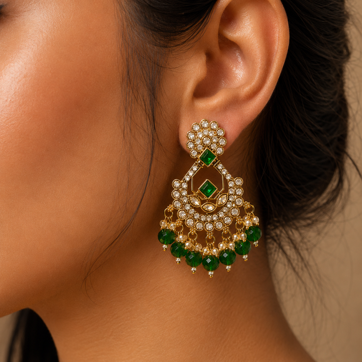 Emerald Green Chandbali