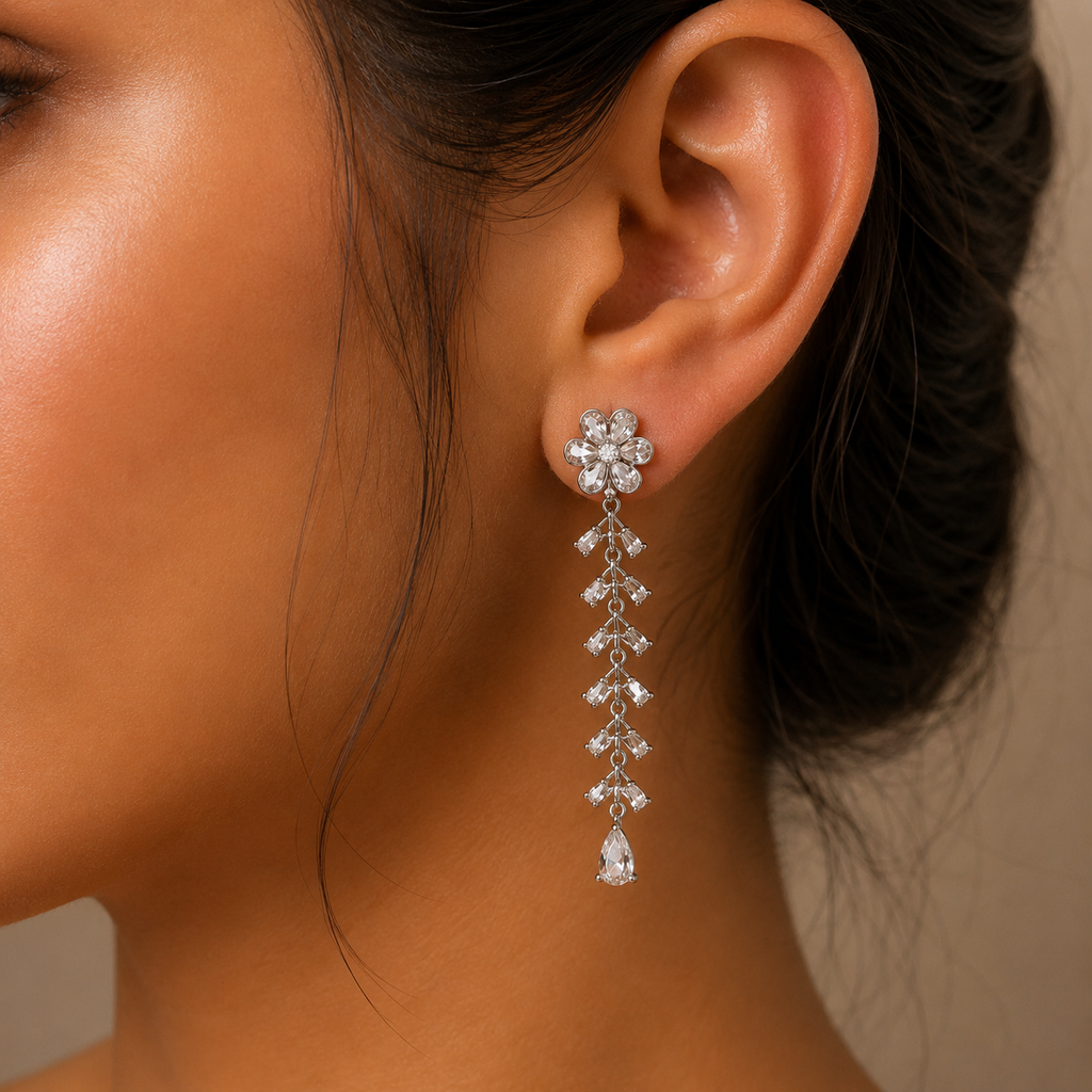 Crystal Bloom Drop Earring