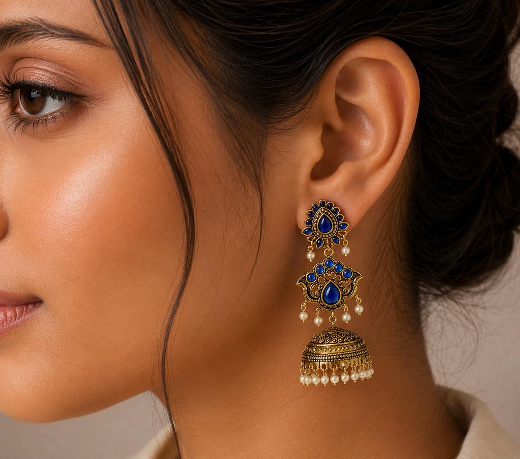 Royal Sapphire Jhumka