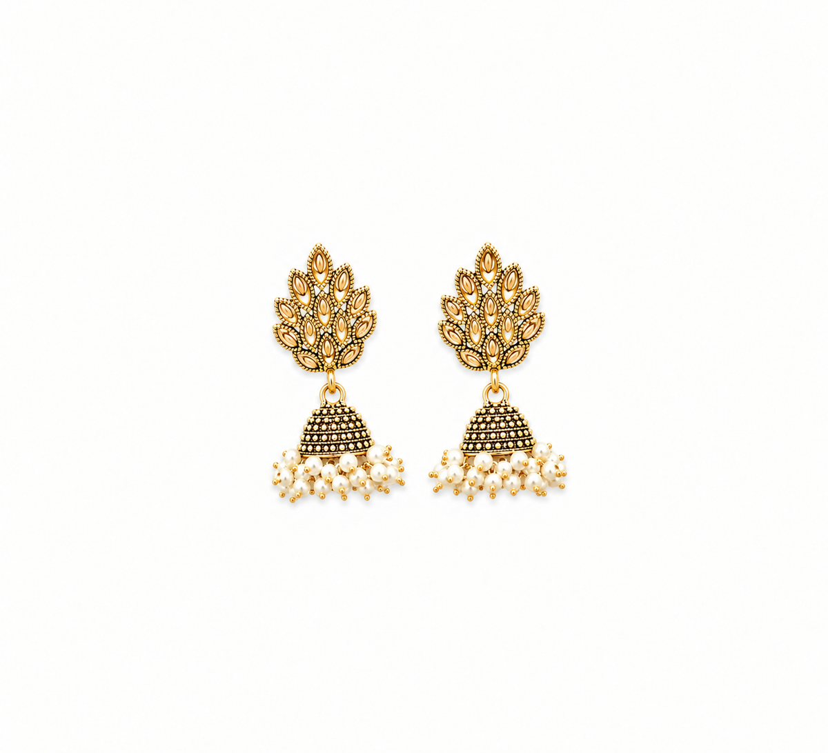Antique Leaf Motif Jhumka