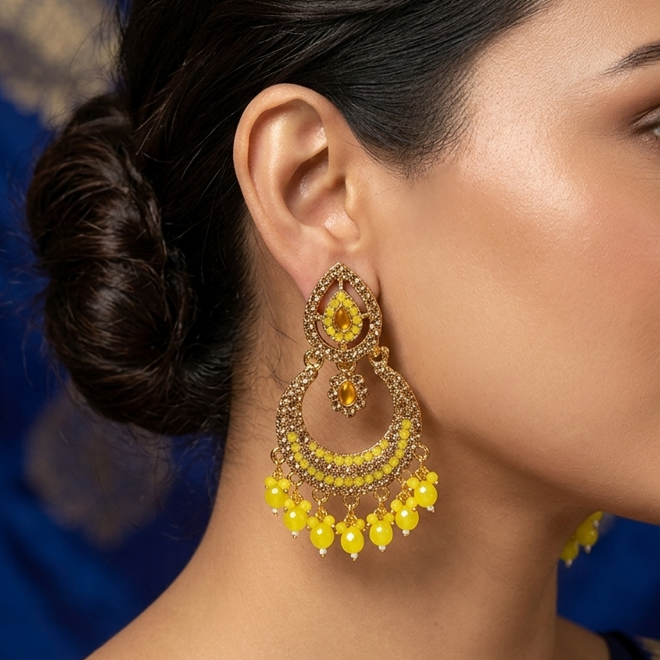 Chandbali drop earrings