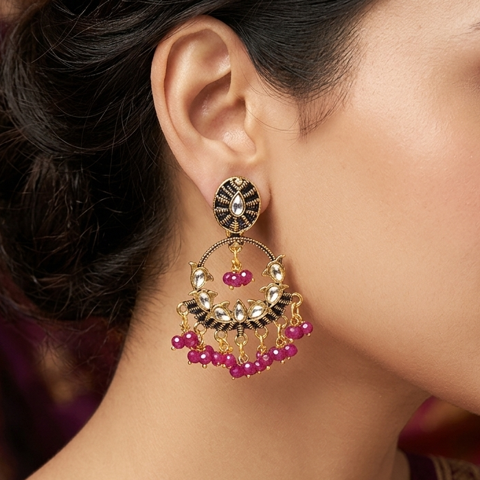 Chandbali drop earrings