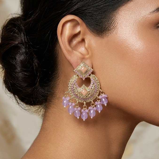 Chandbali drop earrings