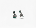 Oxidized Silver Green beads Jhumka