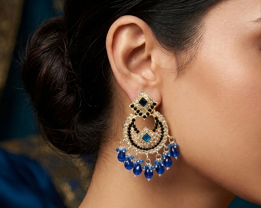 Chandbali drop earrings