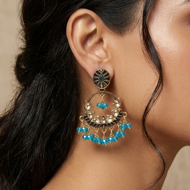 Chandbali drop earrings