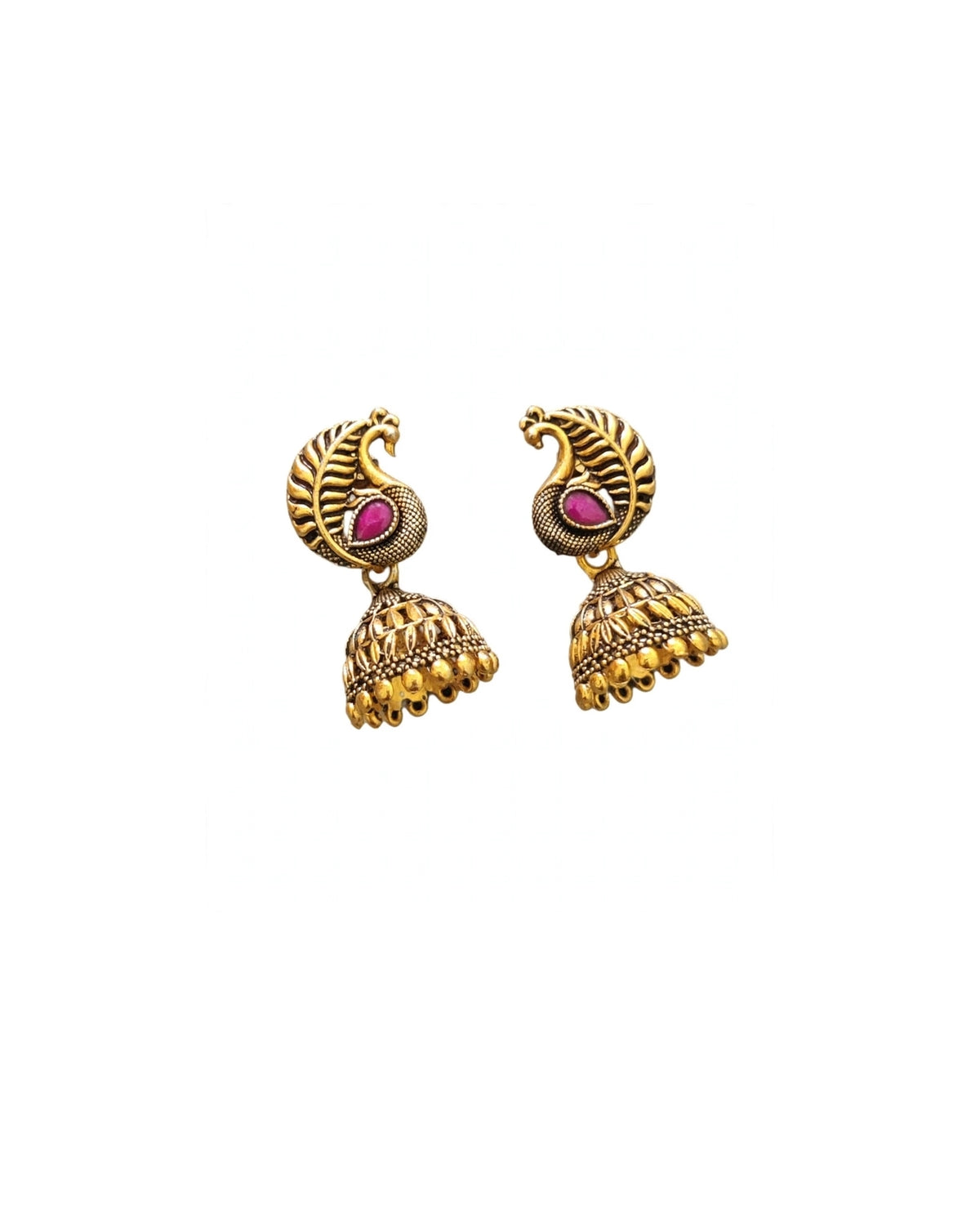 Elegant Peacock Motif Jhumka