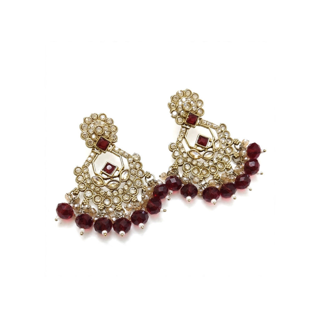 Ruby Red Kundan Chandbali