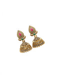 Ruby & Green Stone Gold Jhumka