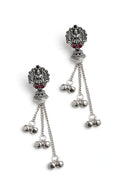 Oxidised Silver Lakshmi Chain Drop Earring