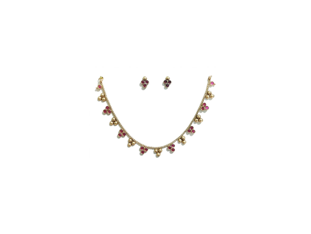 Matte Gold Elegant Necklace Set