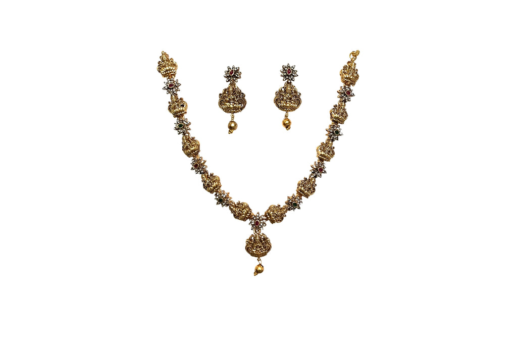 Antique Gold Temple Necklace Set
