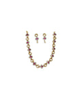 Matte Gold-Tone Geometric Necklace Set