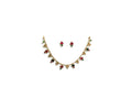 Matte Gold Heart Charm Necklace Set